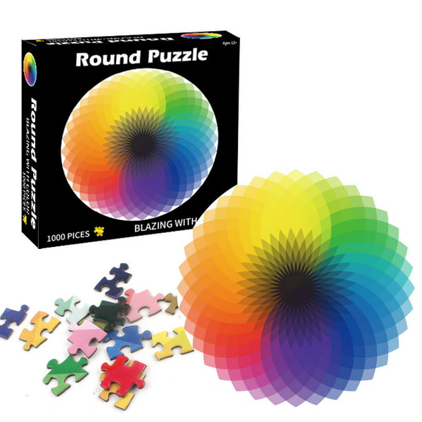 Jigsaw Puzzle Adult 1000Pieces Colorful Rainbow Round Educational Puzzle Toys